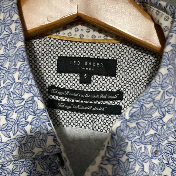 Ted Baker London Blue Patterned Men's Polo Shirt - Picture 5 of 8